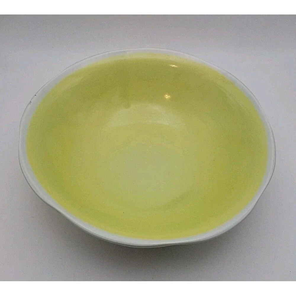 Vintage Asian Hand Painted Yellow Dragon Bowl 7⅝'' x 2½